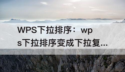 WPS下拉排序：wps下拉排序变成下拉复制怎么办