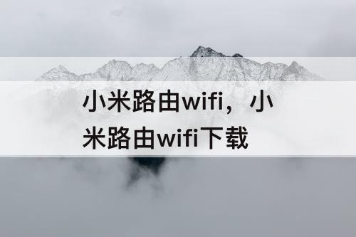 小米路由wifi，小米路由wifi下载