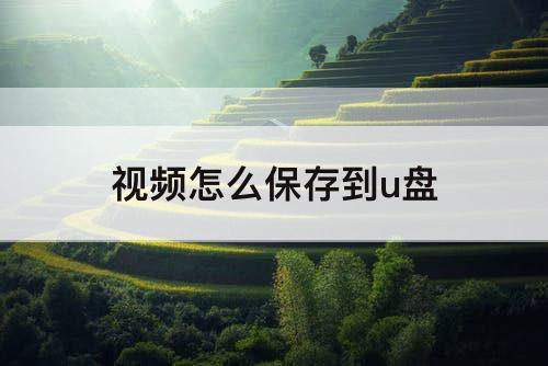 视频怎么保存到u盘