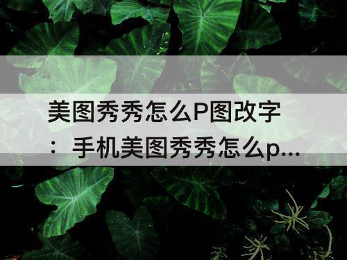 美图秀秀怎么P图改字：手机美图秀秀怎么p图改字