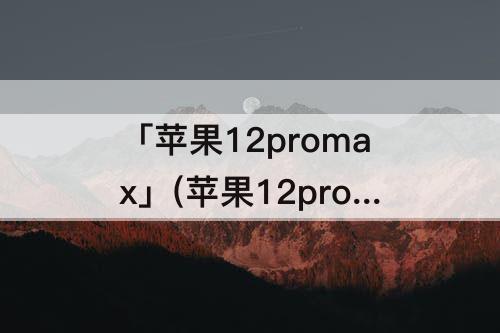 「苹果12promax」(苹果12promax配置参数表)