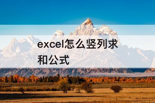 excel怎么竖列求和公式