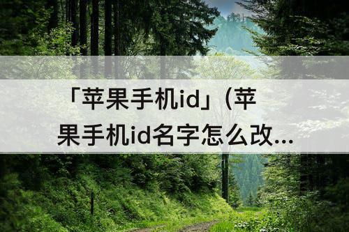 「苹果手机id」(苹果手机id名字怎么改掉)