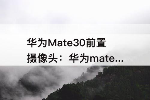 华为Mate30前置摄像头：华为mate30前置摄像头图片