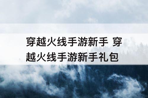 穿越火线手游新手 穿越火线手游新手礼包