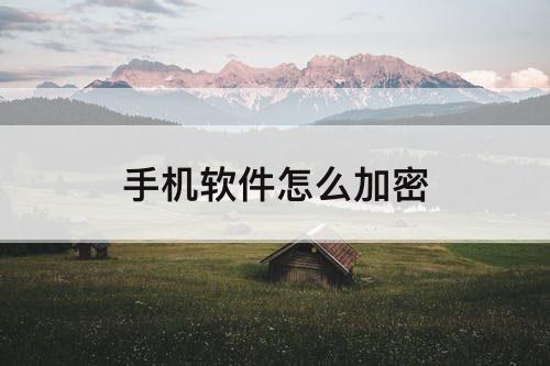 手机软件怎么加密