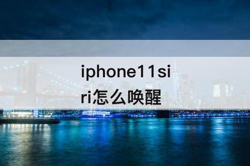 iphone11siri怎么唤醒