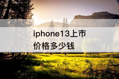 iphone13上市价格多少钱