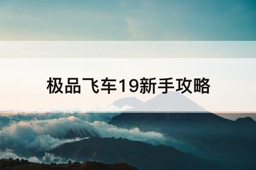 极品飞车19新手攻略