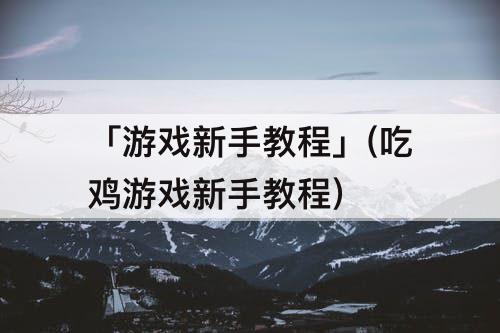 「游戏新手教程」(吃鸡游戏新手教程)