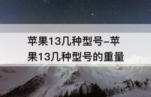 苹果13几种型号-苹果13几种型号的重量