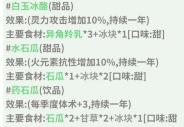 《伏魔人偶转生模拟器》水石瓜食谱配方及效果一览