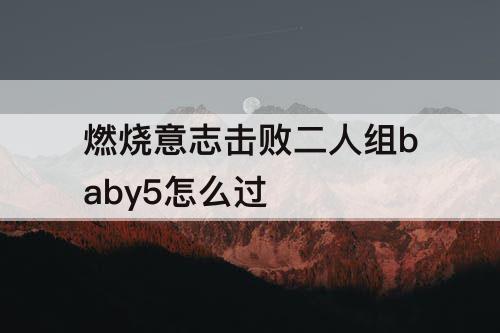 燃烧意志击败二人组baby5怎么过