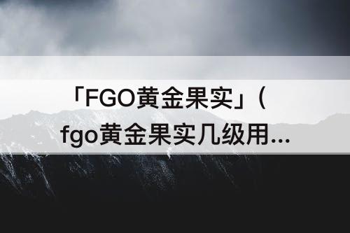 fgo黄金果实几级用合适