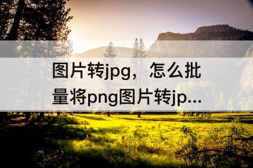 图片转jpg，怎么批量将png图片转jpg