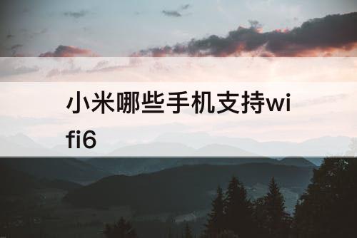 小米哪些手机支持wifi6